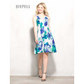 Floral Bird Print Fit and Flare Women Sundress